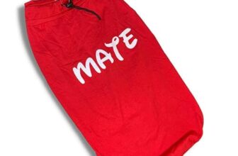 A+A Pets Graphic Printed Mate Premium Tshirt | for Dog, Puppy, and Cat | Round Neck | Breathable Costumes Soft, Light Weight Apparel | 100% Cotton (6XL, Red)