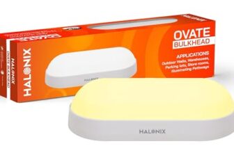 Halonix Yellow 10W wall Lamp LED Oval Shape Outdoor Bulkhead | Outdoor light waterproof IP65 | Waterproof Porch Light for Outdoor Garden Bathroom Light (Warm White, Pack of 1)