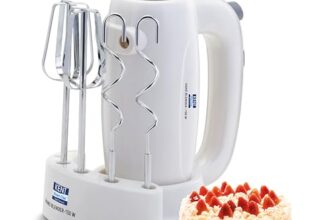 KENT 150W, 5 Speed Control, Copper Motor, Multiple Beaters, Overheating Protection, Food Grade Plastic Body Hand Blender (White)