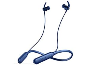 EKKO Unplug N05 Neckband Earphones with 50 Hours Playback Time, 10 mm Driver Size, Bluetooth V5.2, Quick Charging, IPX4 Protection, SIRI & Google Assistant (Blue)