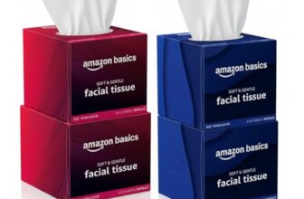 Amazon brand- Amazon Basics 2-Ply Facial Tissue paper 200 pulls | 50 pulls x Pack of 4| Soft, Gentle & Absorbent| Chemical-Free