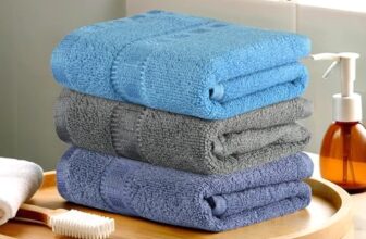 Urbane Home Pack of 3 Cotton Hand/Face Towels for Men & Women | Easily Washable | Workout Gym Napkins for Men | Pocket Towel – Dark Blue-Grey & Sky Blue