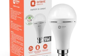 Orient Electric 9Watts Inverter Emergency LED Light Bulb – 6500K, Base B22D (Cool Day White)