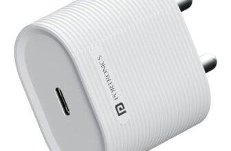 Portronics 35W Adapto 35G Type C PD Fast Charging Adaptor,PPS Support,GaN Technology, iPhone 16/15/14/13(Pro, Pro Max, Plus),iPads,Samsung Note/S/A/F/M Series,MacBook Air & Android Devices(White)