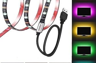Desidiya® USB 5V 5050 RGB LED Flexible Strip Light Multi-Color Changing Lighting Kit, TV Background Lighting with Mini Controller for TV PC Laptop Bias Lighting (1 Meter for TV’s 40-49″)