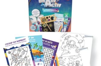 PlayMagic BrainActiv Kaleidoscope Making DIY Kit for Kids 3+| Magical Pattern Creation Kit |2 Kaleidoscopes, Scratch Sheets, 8 Activity Sheets |Educational Birthday Gift for Kids-Sea & Space Adventure