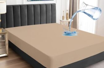 BeyBee 100% Waterproof Premium Cotton Terry Mattress Protector | Breathable, Hypoallergenic, Washable & 2X Absorbency | Ultra Soft Easy Elastic Fitted Bed Protector (Size-75 * 48, Beige)