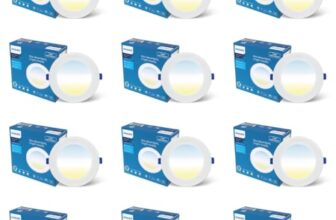 Philips 9W AstraGlow 3in1 LED Downlight | Ultra Bright Slim Panel Light | Junction Box Compatible | Energy Efficient LED Ceiling Light for Home & Office | Pack of 12