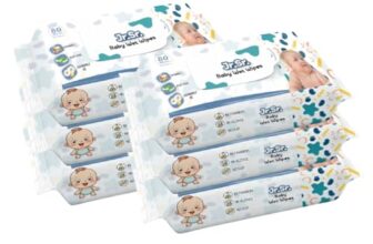 Jr. Sr. Baby Wipes | 80 Wipes x Pack of 6-480 Wipes | Safe & Moist Wet Wipes for Babies | Prevents Rashes & Redness with Goodness of Aloe Vera, Vitamin E & Chamomile Oil | No Paraben & No Alcohol