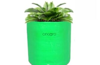 CINAGRO Premium Grow Bags, Pack of 1 HDPE 260 GSM 12×12 Inch, UV Protected Round Green Garden Decor Plant Grow Bag, Planters for Terrace, Balcony & Gardening, Suitable for Vegetables & Flowers