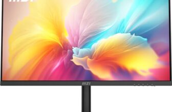 MSI Modern MD272XP 27 Inch FHD Office Monitor – 1920 x 1080 IPS Panel, 100 Hz, Eye-Friendly Screen, HDR Ready, Built-in Speakers, 4-Way Adjustable Stand, KVM – DP 1.2a, HDMI 1.4b, USB Type-C