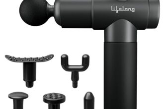 Lifelong Percussion Massage Gun | Full Body Massager for Pain Relief | Rechargeable Cordless Deep Tissue Massage Machine | 6 Specialised Heads for Use at Gym, Home & During Travel