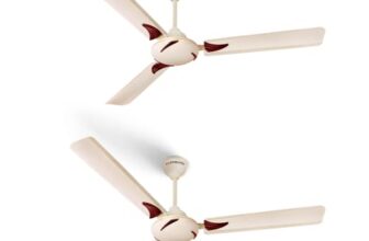 LONGWAY Creta P2 1200 mm/48 inch Ultra High Speed 3 Blade Anti-Dust Decorative Star Rated Ceiling Fan 2 Years Warranty (Ivory, Pack of 2)