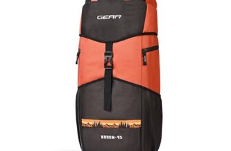 Gear Outdoor 3 25″/45L Extra Large Water Resistant 4 Compartment Rucksack/Travel Bag/For Unisex(Orange-Brown)