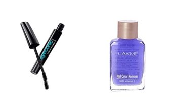 Lakmé Eyeconic Lash Curling Mascara, Black, 9ml And Lakmé Nail Color Remover, 27ml