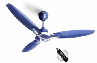 LONGWAY Zephyr 1200 mm BLDC Ceiling Fan with Remote Control | BEE 5 Star Rated Energy Efficient | Ultra High Speed 3 Blade Anti-Dust Decorative Ceiling Fan | 3 Years Warranty (1, Silver Blue)