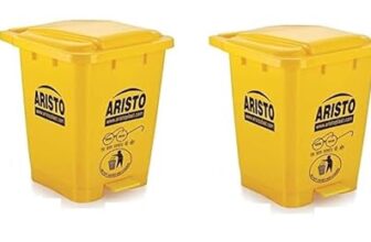 ARISTO Plastic Pedal Garbage Waste Dustbin 45 LTR YELLOW/YELLOW Pack of 2