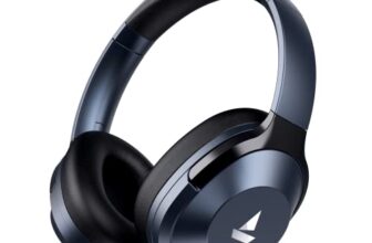 Boat Nirvana 751 ANC,65Hrs Battery,Hybrid Active Noise Cancellation(33dB),Fast Charge,Ambient Mode,Integrated Controls,Carry Pouch,Bluetooth Over Ear Headphones,Wireless Headphone with Mic(Bold Blue)
