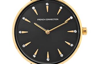 French Connection Stainless Steel Analog Black Dial Women’s Watch-Fcl22-B, Band_Silver