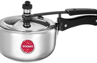 Amazon Brand – Solimo – Sleek Stainless Steel Induction Bottom Pressure Cooker – 2 Liter (Inner Lid)