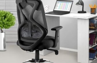 ASTRIDE Ergofit Ergonomic Office Chair for Home | 3-Years Warranty | 2D Headrest, Adjustable Arms & Lumbar Support | Tilt Lock Mechanism [Heavy Duty Chromium Metal Base, Black]