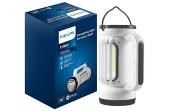 Philips Hiker 5W Rechargeable Emergency Light | Long Lasting with 2400 mAh Battery and 6 Hours Backup | 3 Main Modes, 2 Side Modes and Stepless Dimming Feature | Cool White