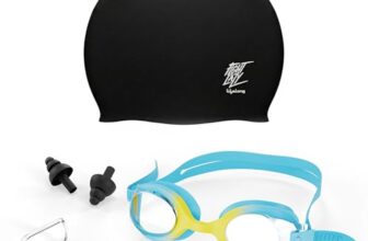 Lifelong Swimming Combo Kit for Kids 5+ Years| Swimming Goggles, Swim Cap with Earplug, NoseClip| Easy Fit Swimming Accessories| Waterproof Swimming Cap| Anti-Fog Glasses(Blue)
