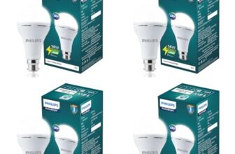 Philips 14W Emergency LED Bulb | Stellar Bright B22 Inverter LED Bulb for Power Cuts | Crystal White, Pack of 4