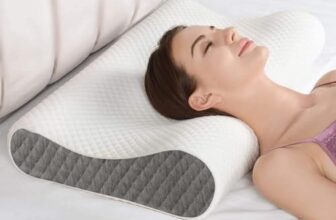 Memory Foam Pillow, Contour Cervical Orthopedic Memory Foam Pillows Supports Neck Pain and Shoulder Pain for Sleeping, Ergonomic Cervical Pillow Neck Support Pillow for Side Back (Sado Dark Grey)