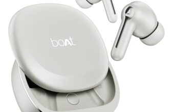 Boat 2025 Launch Airdopes Prime 511, Volume Swipe Control, 50hrs Battery, 4Mics ENx, Multipoint Connection, App Support, Bluetooth Earbuds, TWS Ear Buds Wireless Earphones with mic (Zinc White)