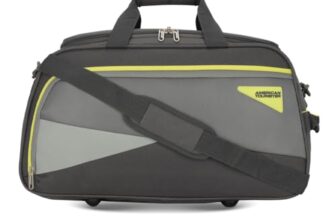 American Tourister Polyester Harp Duffle Bag 52 Cm Grey, Duffel Bag for Travel, Gym Bag for Men, Women, Durable with Strong Zips, Overnighter