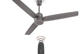 Havells FAB BLDC Ceiling Fan 1200mm, 380 RPM, Savings upto 65%, Reverse Rotation, 4 Modes (Boost, Sleep, Breeze, Mop), Low Wattage 30W, Low Noise, Air Flow:225 CMM, 3 Year Warranty, Stone Grey