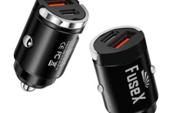 FuseX 30W Fast Car Charger, USB C PD & Dual USB Port Fast Charging Car Adapter, 12V Mobile Charger for Car, Compatible with iPhone 17/16/15/14/13, Android, Samsung, Power Bank, Smart Devices