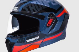 Studds Trooper Dv D1 Isi and Dot Certified Matt Finish Flip-Up Full Face Motorcycling Helmet for Men and Women with Inner Sun Visor(Matt Blue N8 M)