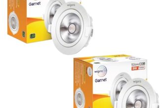 wipro Garnet 3 W Slim COB Downlight for False Ceiling | Neutral White (4000K) | Ceiling or Cabinet Light with Adjustable Optics | Pack of 2