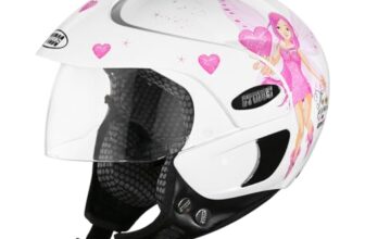 Studds Marshall D2 Open Face Kids Helmet (Girl’s, White Pink – XXXS)