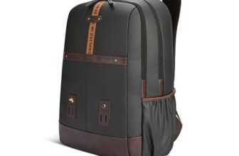Gear Classic 4 Faux Leather (Without Antitheft) 19″/32L Large Water Resistant Laptop Backpack/Casual Backpack/Daypack/Travel Backpack/College Bag For Men/Women(Black-Brown)