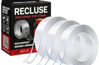 Recluse Heavy-Duty Multipurpose Traceless Mounting Adhesive Tape for Walls with Double Sides, Washable, Reusable Nano Double Sided Tape (3 Meter), Strong Sticky Strips, Gel Grip
