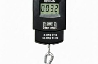 RORIAN Electric Portable Digital Hanging Scale – 110lb/50kg High Precision Portable Hook Scale with Backlit LCD for Travel and Home – Multi-Purpose Use (Black S1) (3 Months Warranty)