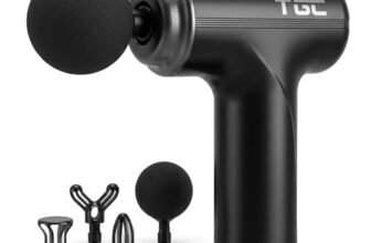 THE GENTLEMEN COMPANY 1 Year Warranty Massage Gun For Pain Relief Deep Tissue – Portable Handheld Body Massager for Muscle Recovery & Pain Relief – 6 Speed Levels, 4 Specialized Heads for Back, Legs & Athletes
