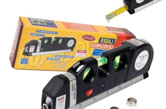 VortecSys Laser Level Line Tool, Standard Cross Line Laser Leveler Beam Tool with Metric Rulers 8ft/2.5M, Multipurpose Laser Level Kit for Flooring & Tile Installation