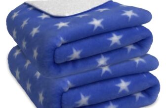 Bumpers Baby Fleece Blanket | Soft, Lightweight Newborn/Infants Swaddle Wrap | Baby Shower Gift | 0-12 Months Unisex Baby A/C Blanket with Star Print, 100 * 75cm, Royal Blue, Pack of 2