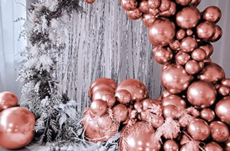 ITAF 50 Pcs Rose Gold Metallic Chrome Balloons with Shiny Surface For Birthdays/Anniversary/Engagement/Baby Shower/bachelorette Party Decorations