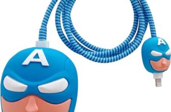 LATALI Cartoon 3D Design Protective Case Compatible with Apple 18W – 20W USB-C Power Adapter Charger, Protective Cover for iPhone 18W & 20W Power Adapter Charger with Wire Saver. (Captain America)