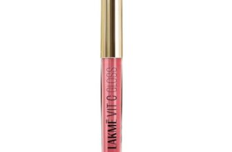 LAKMÉ LAKM LAKME SuperglowVIT C, Glossy Glass Shine Lip Gloss, PechyNudeC2, for Lustrous and Nourished Lips, with Vitamin C & E, High Formula, Reduces Fine Lines, Women | Red