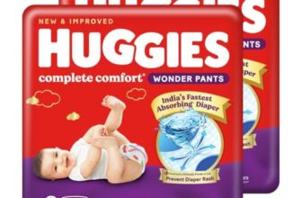 Huggies Complete Comfort Wonder Pants | Pant Style Baby Diapers Small Size (S), 112 Count | India’s Fastest Absorbing Diaper, Prevents Diaper Rash, Ideal for 4 to 8 Kgs (56 Count, Pack of 2)