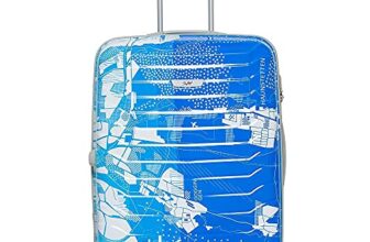 Skybags Trooper 75 Cms Polycarbonate Blue Hardsided Check-in Luggage- Blue & White