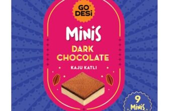 GO DESi – Minis Dark Chocolate Kaju Katli | Made with whole cashews | Fusion Sweets | Sweets Gift Pack | 9 pieces