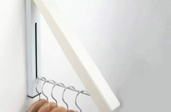 ZOCKRIX Wall Mounted Foldable Clothes Hanger Rack with Hanging Rod, Laundry Drying Hanger Bar, Metal Swing Arm Garment Holder