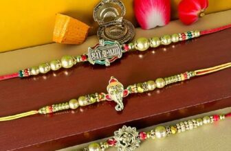 Traditional Premium Rakhi Combo for Brother – Celebrate The Eternal Sibling Bond |3 Assorted Rakhis| Kundan Rakhi | Raksha Bhandhan | Free Roli Chawal | PoPo Toys®